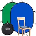 LENCARTA Sfondo schermo verde 1 m x 1,5 m (3,2 piedi x 4,9 piedi) Schermo blu reversibile pop-up, Chroma Key pieghevole Kit sfondo per schermo verde per giochi, studio fotografico, streaming, Zoom