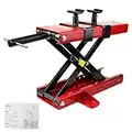 Togarhow 1100LBS Steel Motorcycle Lift Jack Crank Hoist Stand Workshop Bench Heavy Duty with Saddle and Safety Pins for Bike Scooter ATV 500Kg Load