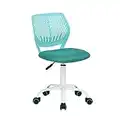 Silla de oficina Carnation con asiento de tela ajustable con ruedas, color verde