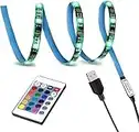 LED Strip Lights, LED TV Backlight, 6.56ft for 32-60in TV, 16 Colors & 24Key Wireless Remote Controller, USB Powered for TV Desktop PC