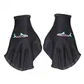 WINOMO Swimming Gloves Webbed Aquatic Paddles Diving Hand Web 1 Pair(Black)