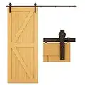 CCJH 183cm/6FT Herraje para Puertas Correderas Kit de Accesorios para Puertas Corredizas de Granero, Kit de Puerta de Madera única