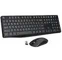 Vollion Kabelloses Set mit Tastatur und Maus,2.4GHz in Voller Größe,Smart Auto-Sleep,Schnelle,Schlanke,Ergonomische Leise Maus USB 2-in-1,für Laptops,Desktops,PC,Windows 10/8/7