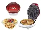 Beper - Piastra per Waffle, Cialdiera, 5 Waffle Alla Volta, Piastra Antiaderente 18cm, 800-100W - Rosso/Bianco