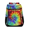 Tie-Dye Tessuto Cooler Zaino a tenuta stagna Cooler Cooler isolato Pranzo Cooler Bag 30 Lattine Campeggio Raffreddatori per Uomini Donne