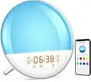 Dekala Sunrise Alarm Clock, Wake Up Light Alarm Clock with Stand for Bedrooms, Heavy Sleepers,Sleep Aid with FM Radio, Sunrise/Sunset Simulation, Four Alarms, 7 Natural Sounds, APP Remote Control for Adults & Kids