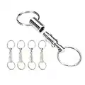 ShineIn Quick Release Detachable Key Rings Pull Apart Keychains Double Spring Split Snap Lock Holder 5 Pcs