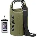 Unigear Borsa Impermeabile, Sacche Impermeabili Dry Bag per Trekking, Kayak, Pesca, Rafting, Campeggio, Sci con Omaggio Gratuito di Una Custodia Telefono Impermeabile