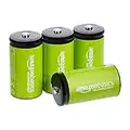 Amazon Basics C Cell Rechargeable Batteries 5000mAh Ni-MH, 4-Pack