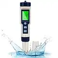 PH Meter, 5-in-1 PH/TDS/EC/Salinity/Temperature Water Quality Tester, LCD Green Backlight Display Water Quality Tester for Aquarium/Hydroponics/Drinking Water/Pool/Pond