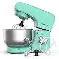 KUPPET Stand Mixer, 8-Speed Tilt-Head Electric Food Mixer with Dough Hook, Wire Whip & Beater, Pouring Shield, 4.7QT Stainless Steel Bowl - Green