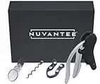 Nuvantee Wine Opener Set - Best Automatic Rabbit Lever Style Corkscrew Bottle Opener - With Bonus Wine Aerator Decanter, Foil Cutter and Replacement Corkscrew Plus Free Wine Guide(e-book) In A Beautiful Gift Box