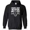 UGP Campus Apparel Choose Your Weapon - Gaming Console Gamer Retro Handheld Esports Video Game Hoodie - 2X-Large - Black