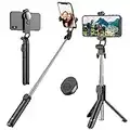 Bastone Selfie, Estensibile Selfie Stick Monopiede, Asta Bastone Selfie Treppiede con Bluetooth Remote Shutter per iPhone Samsung Galaxy Huawei