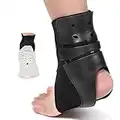 AIOUTGOGO Ankle Support Brace with Side Stabilizers for Men & Women for Sports Injury Recovery Ankle Sprain Compression, Arthritis, Achilles,Tendon, Foot Pain Relief, Soccer fit Left foot 1 Piece(M)