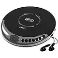 Jensen CD Portable Personal CD Player with 60 Seconds Anti-Skip Protection, FM Radio & Bass Boost + Stereo Earbuds - Black