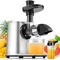 Licuadora Prensado en Frio, Licuadora para Verduras y Frutas con 2 Velocidades, Extractor de Zumo con Función Inversa, Juicer Fácil de Limpiar con Cepillo, Taza Libre y Receta