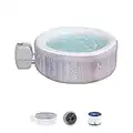 Bestway Cancun SaluSpa 4 Person Inflatable Round Hot Tub Spa with 120 AirJets