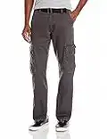 Wrangler Authentics Men's Premium Relaxed Fit Straight Leg Cargo Pant, Anthracite Twill, 38W X 32L