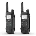 Radioddity PR-T1 PMR446 Funkgerät Set mit LC-Display, Walkie Talkie 4KM Reichweite, 16 Kanäle PMR446 Lizenzfrei Wiederaufladbar Akku mit Headset für Abenteuer, Outdoor, Camping, 2 Stücke