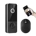 EKEN Doorbell Camera Wireless , Wi-Fi Video Doorbell Camera Battery-Powered Video Doorbell with Human Detection |2-Way Audio | Real-Time Alerts | Night Vision | Cloud Storage | Indoor Chime Included