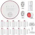 YISEELE Alarm System, Security Alarm System for Home, WIFI Wireless House Alarm System with APP Alert and Calling Alarms, 16-Piece kit: Alarm Hub with 120DB, Door/Window Sensors, Anti-pet PIR, Remotes