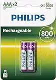 Philips Multi Life - Pilas Recargables NiMH AAA 800 mAh (Paquete de 2)