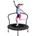 Ativafit Fitness Trampoline for Kids Foldable Mini Trampoline with Adjustable Foam Handle Workout Indoor Outdoor Home Use