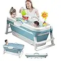 Large Foldable Bath Tub Bathtub, Pop up with Removable Cover for Baby Toddler Children Twins Petite Adult, Freestanding Bathtubs Home Sauna, from to 118CM