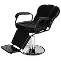 Artist Hand Reclining Barber Chairs Heavy Duty, Salon Furniture Spa Shampoo Equipment Hydraulic Hair Chair for Barber Shop, Upgrade Leg Support & Wider Seat (Black)