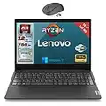 Lenovo, Pc portatile notebook pronto all'uso, Display FHD da 15,6", cpu AMD Ryzen 3, ram 12Gb, sshd 756Gb, windows 11 pro, computer portatile + mouse wireless