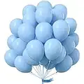 PartyWoo Blue Balloons, 50 pcs 12 Inch Light Blue Balloons, Latex Balloons for Balloon Garland Arch as Party Decorations, Birthday Decorations, Wedding Decorations, Boy Baby Shower Decorations