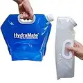 Botellas De Agua Plegables 5L - Bolsas De Agua Portátiles Plegables Ligeras Libres De BPA Para Camping Y Festivales. Asa Moldeada Fácil De Llevar. 10L Agua Total. 1.3 Galón Almacenamiento. Pack De 2