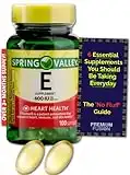 Vitamin E Softgels 400 iu (180 mg) - 100 Count - Over 3+ Months Supply from Spring Valley + Vitamin Pouch and Guide to Supplements