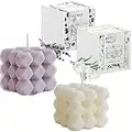 2PC Premium Floating Bubble Candle Gift Set | 100% Handmade Scented Soy Wax Candles | TikTok Bedroom Decor Aesthetic | Aromatherapy Decorative Candles | Wedding Decor | White(Freesia)+Lilac(Lavender)