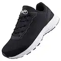 Knixmax Outdoor Men's Extra Wide Running Shoes Women's Air Cushioned Sneakers Lightweight Breathable Widening Sneakers Heel Pain Relief Wide Fit Foot Arch Black 11