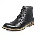 Bruno Marc Men's Bergen-01 Black Leather Lined Oxfords Dress Ankle Boots Size 10 US/ 9 UK