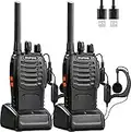 Baofeng Walkie Talkies PMR446 Funkgeräte Set Professionelle Zwei-Wege-Radio16 Kanäle Gegensprechanlage Wiederaufladbarer Funkempfänger Sende- und Empfangsgerät für Erwachsene mit Kopfhörern (2 Stück)