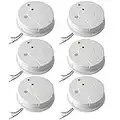 Kidde Smoke Detector, Hardwired Smoke Alarm with 9-Volt Battery Backup, Test-Reset Button, Interconnect Capability, 6 Pack