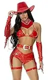 Forplay womens Ride 'Em Sexy Cowgirl Costume, Red, Medium/Large