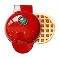 AVNICUD Piastra per Waffle, Cialdiera, Mini Macchine per Waffle Elettrico Antiaderente Piastra elettrica da Cucina per Cialde, Panini, Frittelle, Sandwich Colazione Veloce, Rossa