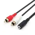 QiCheng&LYS Av out 3.5 mm a rca, av to av,cavo video camcorder, 3.5 mm femmina a RCA maschio Stereo audio video cavo AUX per MP3/PC (20CM)