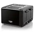 Bosch DesignLine Plus TAT4P443GB 4 Slot Stainless Steel Toaster with variable controls - Black