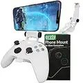 Xbox Series X Controller Mobile Gaming Clip, Xbox Controller Phone Mount Adjustable Phone Holder Clamp Compatible with Xbox Series X|S, Xbox One, Xbox One S, Xbox One X-Robot White