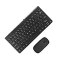 ASHATA Combo de Teclado y Ratón alámbrico, Juego de Teclado de Mouse, USB Ultrafino Portátil Compacto Teclado con Teclas Redondas, Teclado y Ratón con Cable para Laptops PC