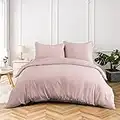 AYSW 16 Couleurs Parure de lit Adulte Housse de Couette avec Double Fermeture Éclair 220 x 240 cm Rose Taies d'oreiller 65 x 65 x 2 cm Parure Housse Coutte 3 pièces pour 2 Personnes