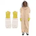 zelaby Bee Suit, Full Body Beekeeping Clothes Gloves Veil Hood Hat Protective Beekeeping Suit Jacket Beekeepers Supplies Equipment Adult（XL）