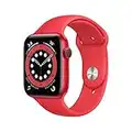 Apple Watch Series 6 44mm (GPS) - (PRODUCT)Red Aluminium Case with (PRODUCT)Red Sport Band (Renewed)