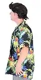 Costume Agent Pet Detective Hawaiian Ace Venture T-shirt & Wig Costume Set - Noir - XX-Large