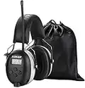 ZOHAN 042 Ear Defenders with Radio, AM/FM Digital Safety Ear Protector Muffs, SNR 30dB/NRR 25dB Hearing Protection, Adjustable Broadcast Noise Reduction, Ideal for Workshop, Mowing, Gardening (Grey)